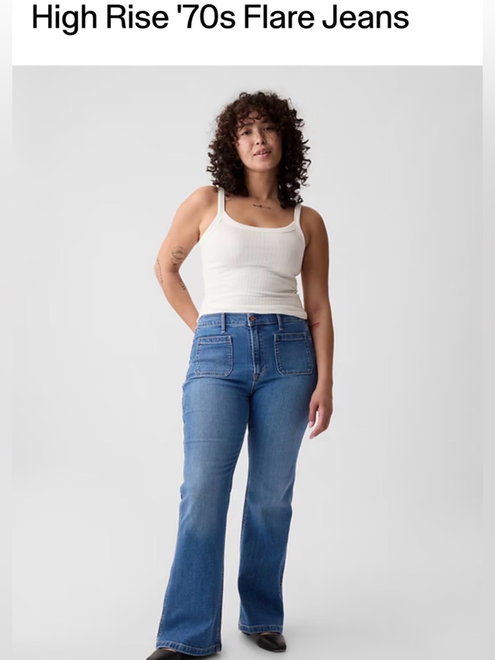 GAP ’70s Flare High Rise Jeans Medium Wash Size 31/12 EUC